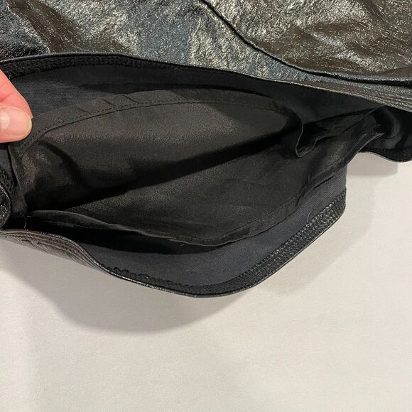 Grey Lab Shorts High Waisted Black Vegan Faux Leather *missing button - Picture 13 of 16